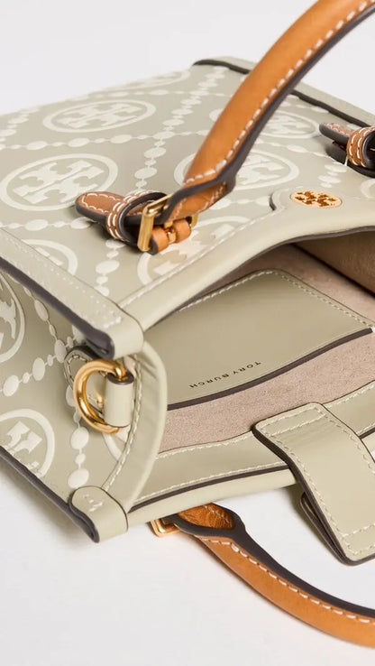 TORY BURCH T Mini Monogram Embossed Tote