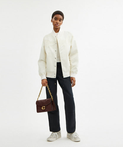 Coach Chain Tabby Shoulder Bag With Quilting in maple
