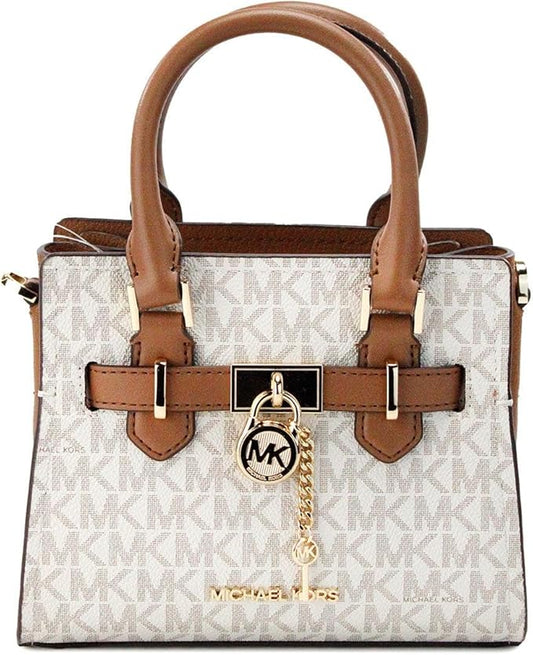 MICHAEL KORS HAMILTON XS MINI CROSSBODY SATCHEL MK KEY LOCK BAG VANILLA