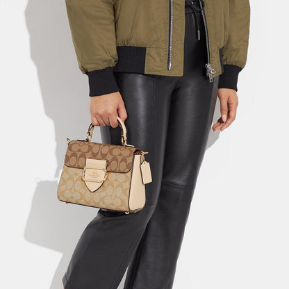 Morgan Top Handle Satchel In Colorblock Signature Canvas coach