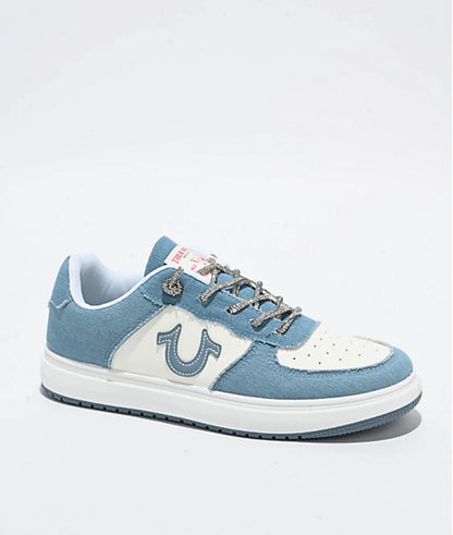 True Religion Allison White & Light Blue Shoes size 39