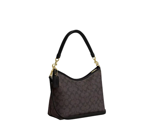 Coach Laurel Shoulder Bag In Signature Canvas in Dark Brown