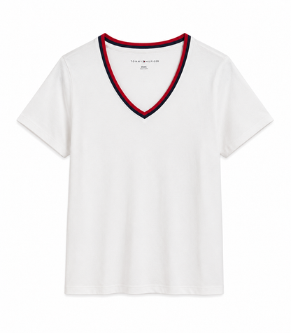 Tommy Hilfiger Women's V-Neck Essential T-Shirt Large