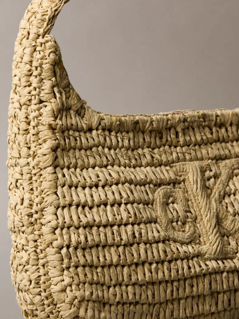 Calvin Klein Raffia Small Shoulder Bag