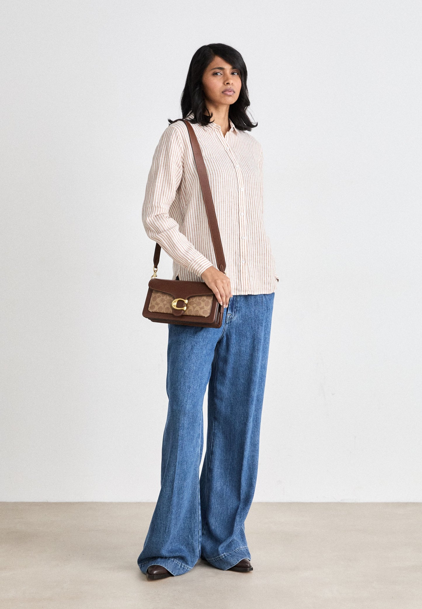 Coach Tabby Shoulder Bag 26 in signature canvas tan brown
