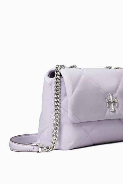 TORY BURCH KIRA DIAMOND QUILT CONVERTIBLE SHOULDER BAG IN PURPLE