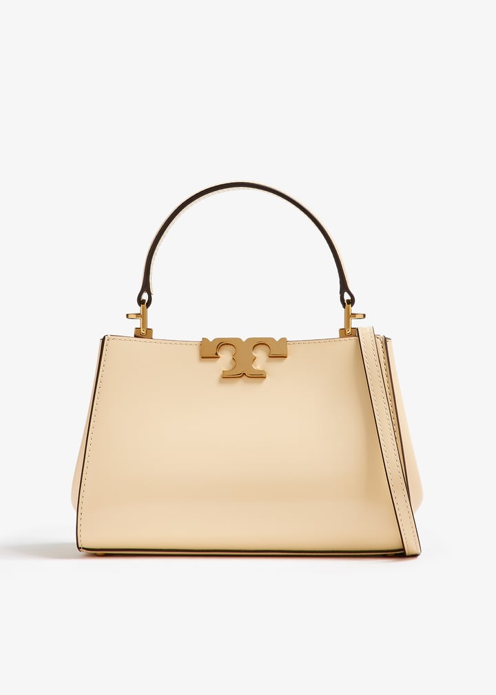 Tory Burch Mini Eleanor Satchel in beige leather with gold-tone hardware