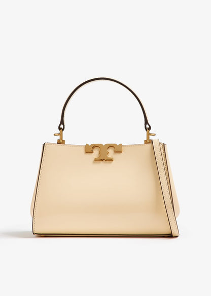 Tory Burch Mini Eleanor Satchel in beige leather with gold-tone hardware