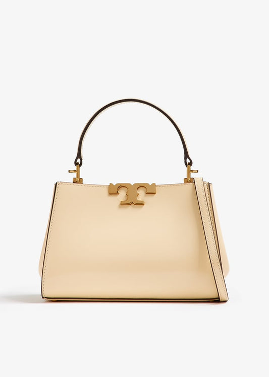 Tory Burch Mini Eleanor Satchel in beige leather with gold-tone hardware