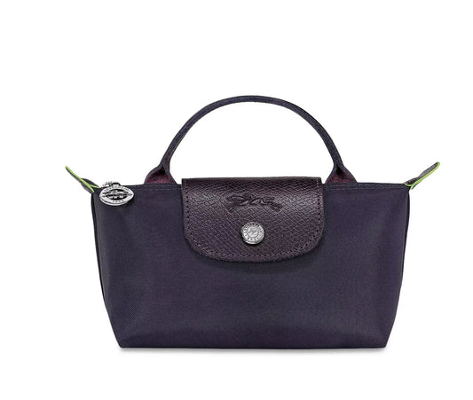 LONGCHAMP LE PLIAGE GREEN MINI POUCH- BILBERRY