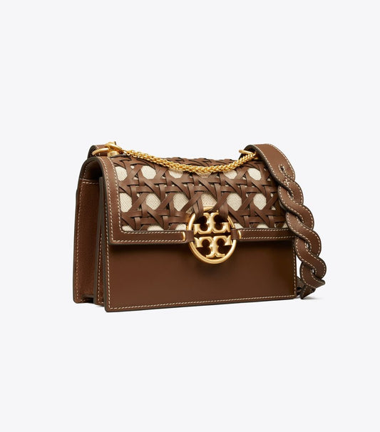 TORY BURCH MILLER BASKETWEAVE SMALL SHOULDER BAG