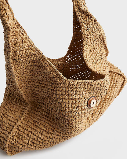 River island Beige Raffia Flap Front Shoulder Bag
