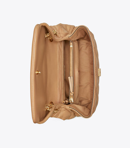 Tory Burch Fleming Soft Convertible Shoulder Bag in camel