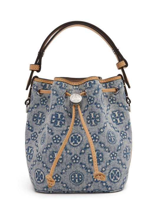Tory Burch Mini T Monogram denim bucket bag