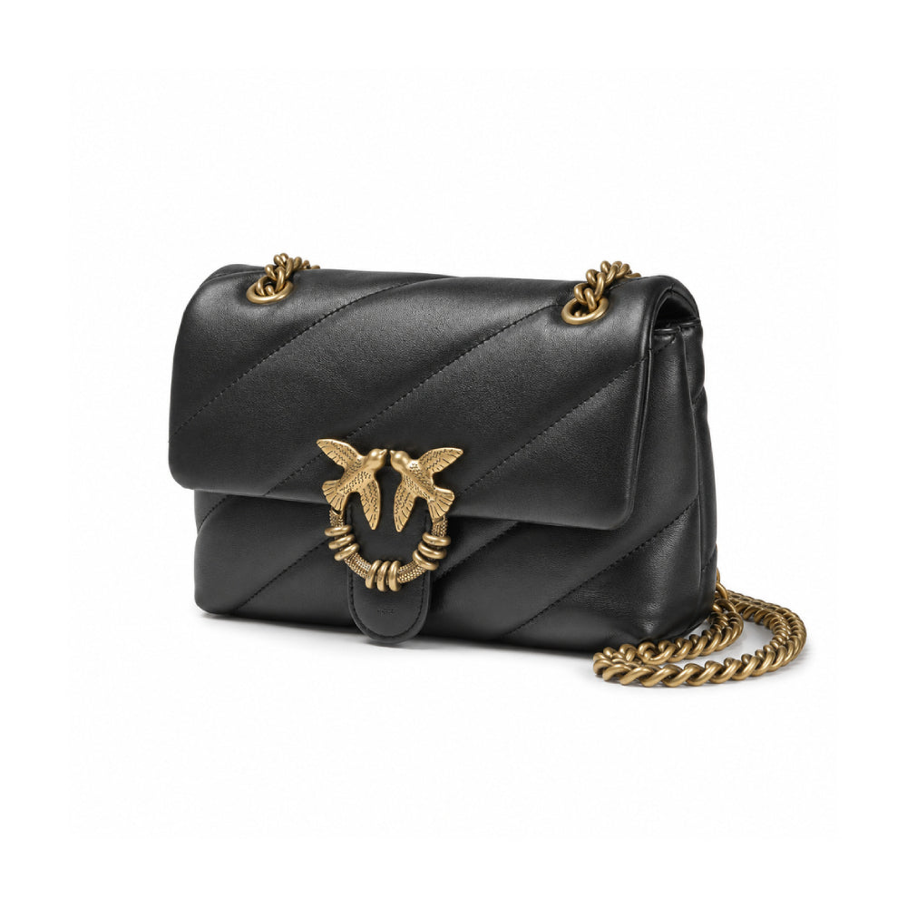 PINKO Large Love Bag Puff Maxi Quilt Jewel in Black