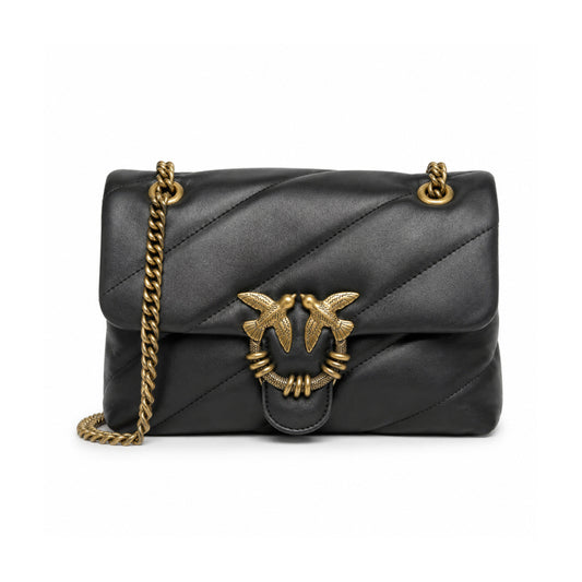 PINKO Large Love Bag Puff Maxi Quilt Jewel in Black