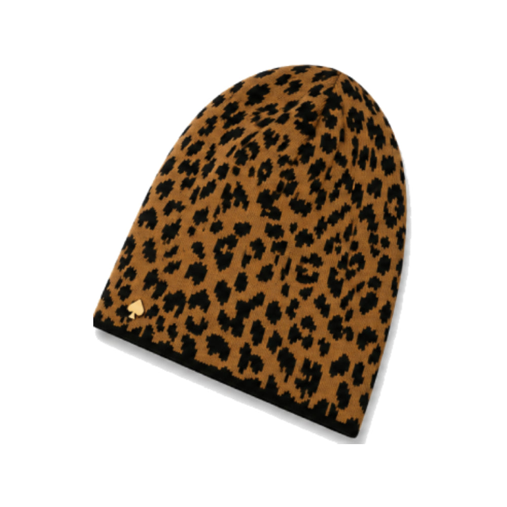 Kate Spade New York Classic Leopard Print Knit Beanie