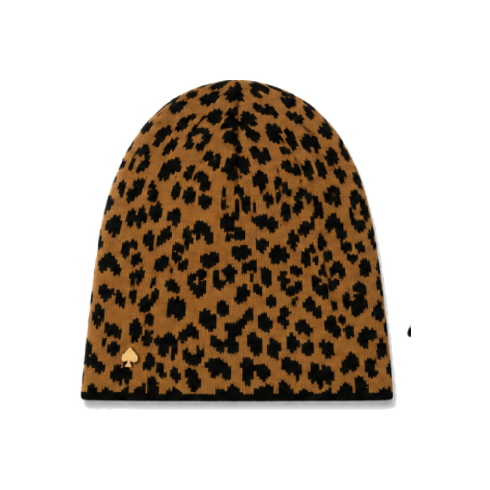 Kate Spade New York Classic Leopard Print Knit Beanie