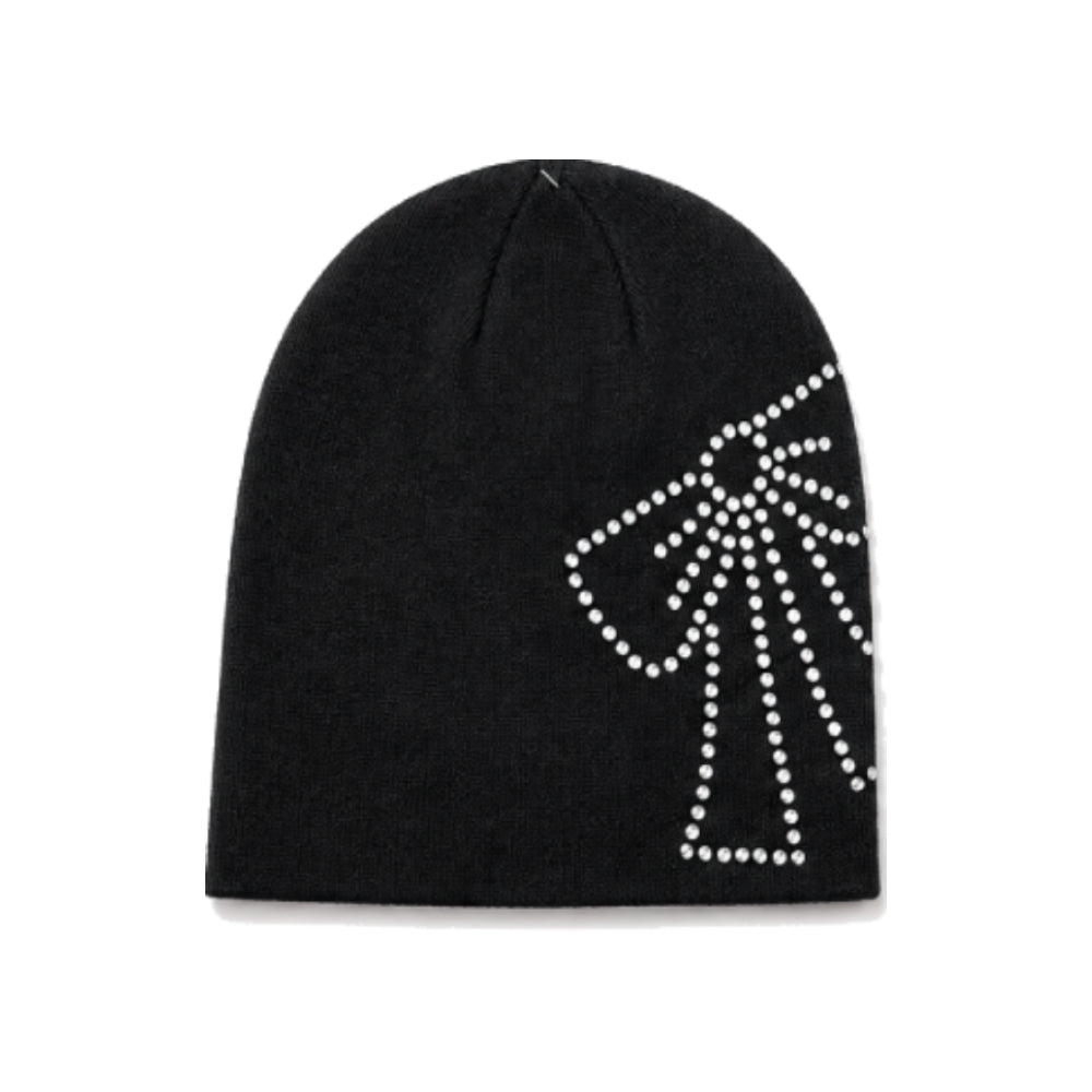 Kate Spade New York Trompe L'oeil Bow Beanie In Black