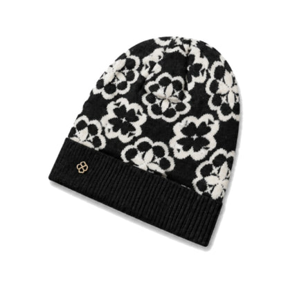Kate Spade New York Arabesque Knit Beanie In Black And White