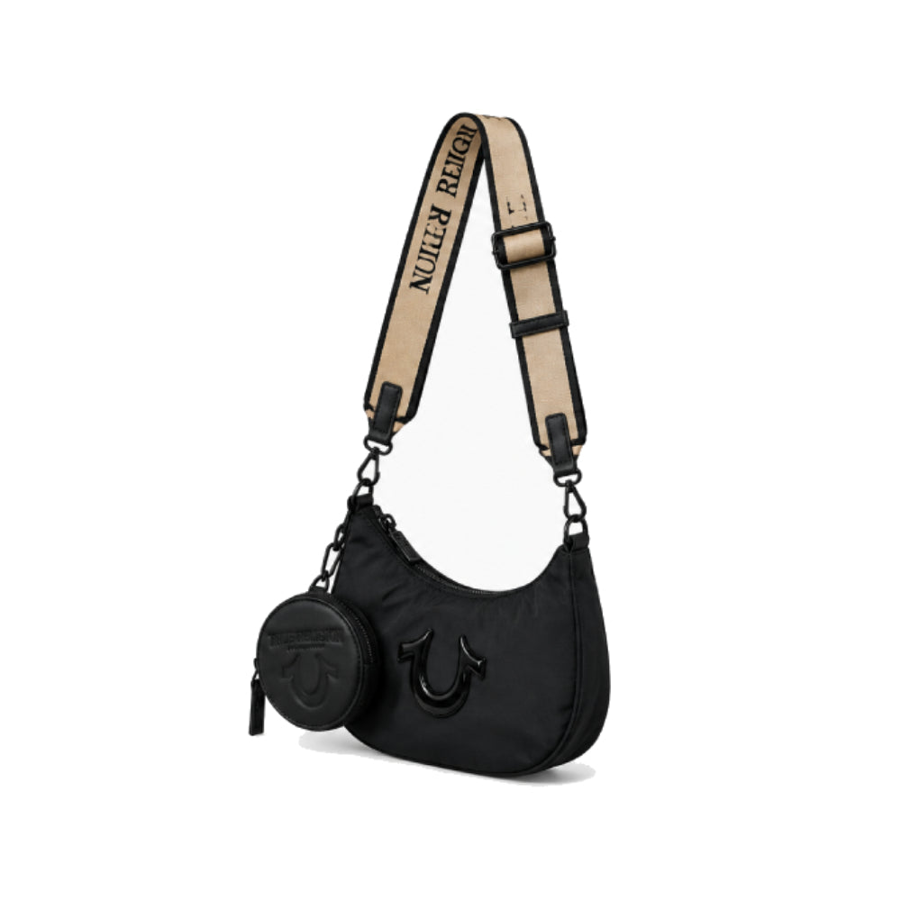 True Religion Mini Crescent Hobo Bag In Black