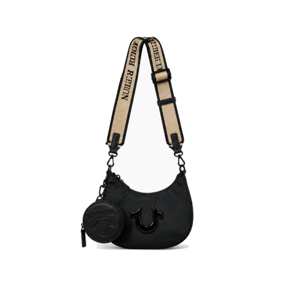 True Religion Mini Crescent Hobo Bag In Black
