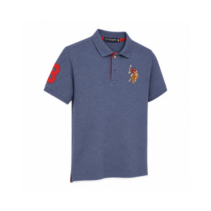 U.S. Polo T-Shirt Assn. Heather Blue Polo