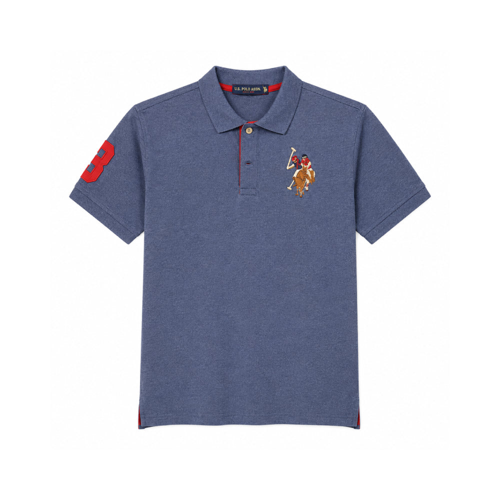 U.S. Polo T-Shirt Assn. Heather Blue Polo