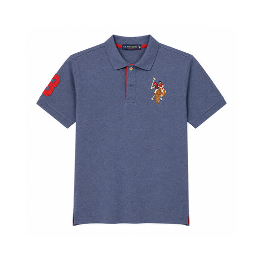 U.S. Polo T-Shirt Assn. Heather Blue Polo