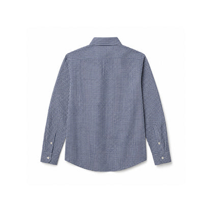 Beverly Hills Polo Club Navy Blue Gingham Long-Sleeve Shirt