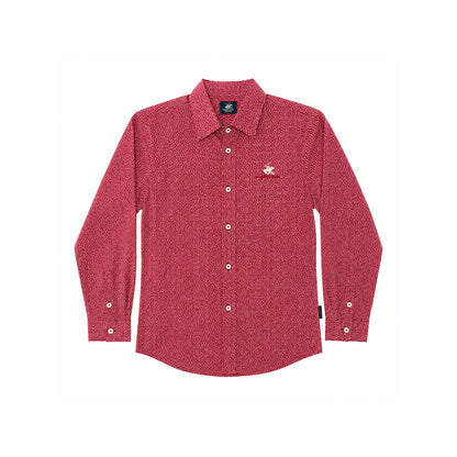 Beverly Hills Polo Club Red Star-Print Long-Sleeve Shirt