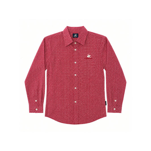 Beverly Hills Polo Club Red Star-Print Long-Sleeve Shirt