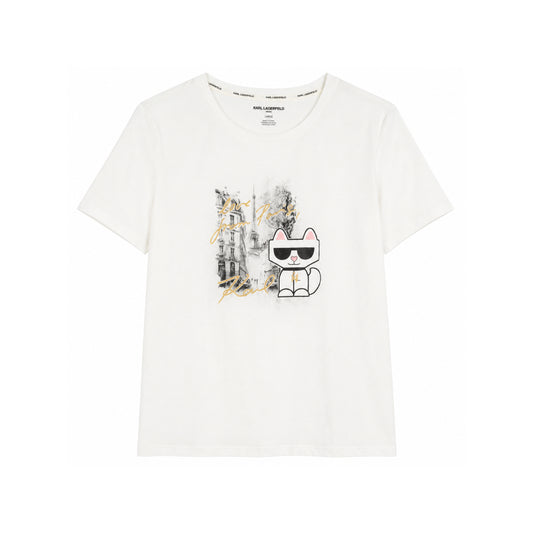 Karl Lagerfeld T-Shirt Choupette in Paris White