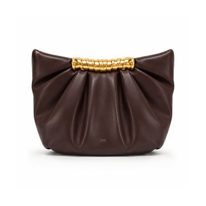 JW PEI Leia Metal Handle Top Handle Bag In Dark Brown