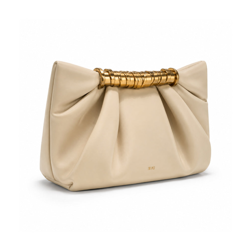 JW PEI Leia Metal Handle Top Handle Bag In Beige