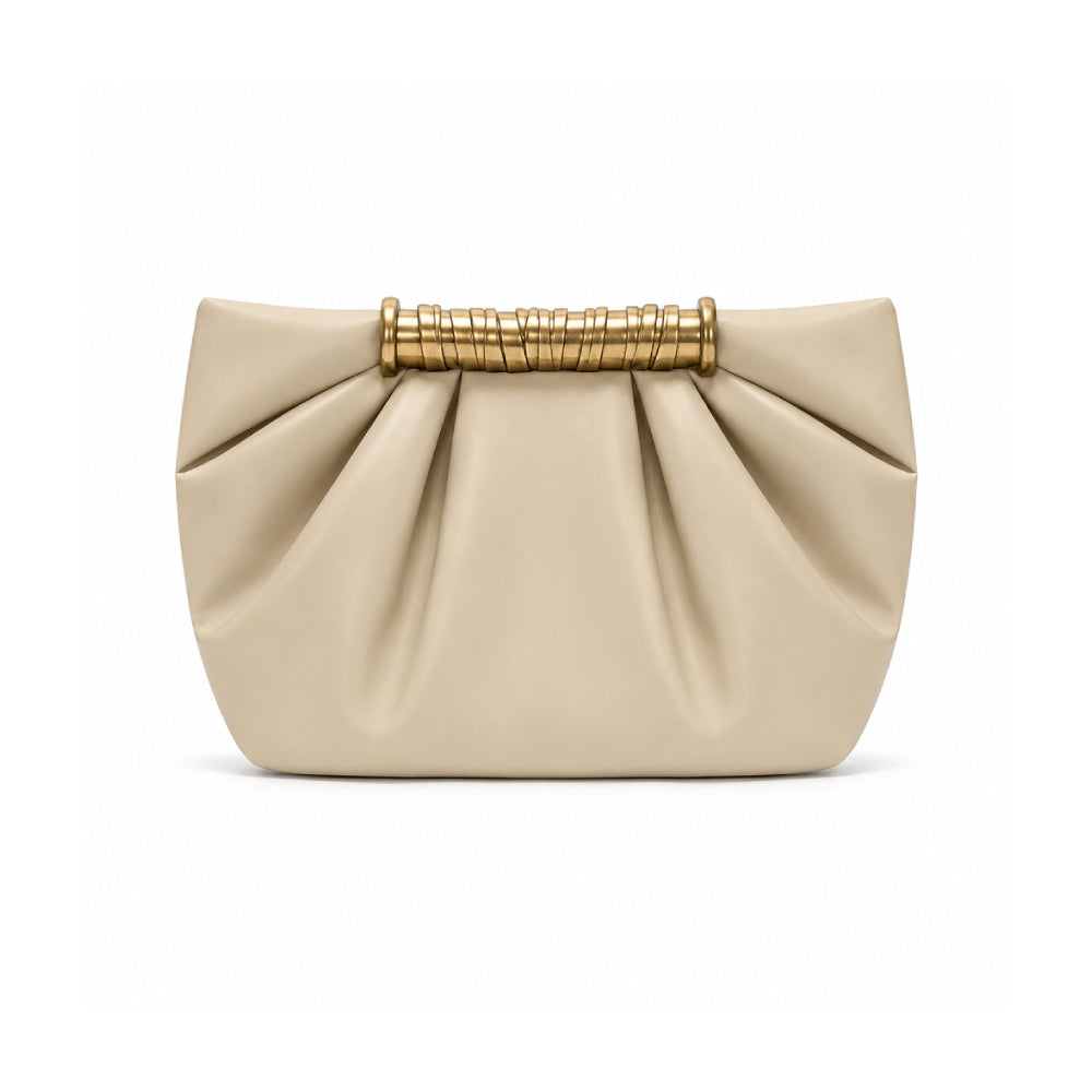 JW PEI Leia Metal Handle Top Handle Bag In Beige