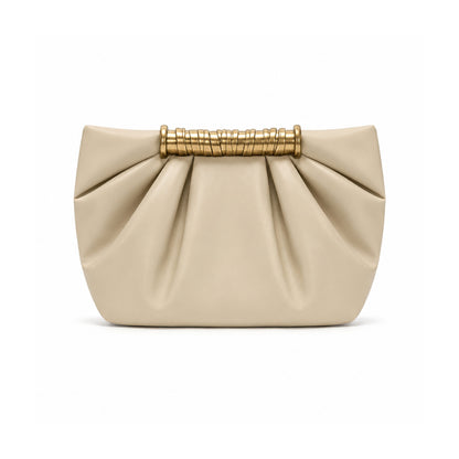 JW PEI Leia Metal Handle Top Handle Bag In Beige