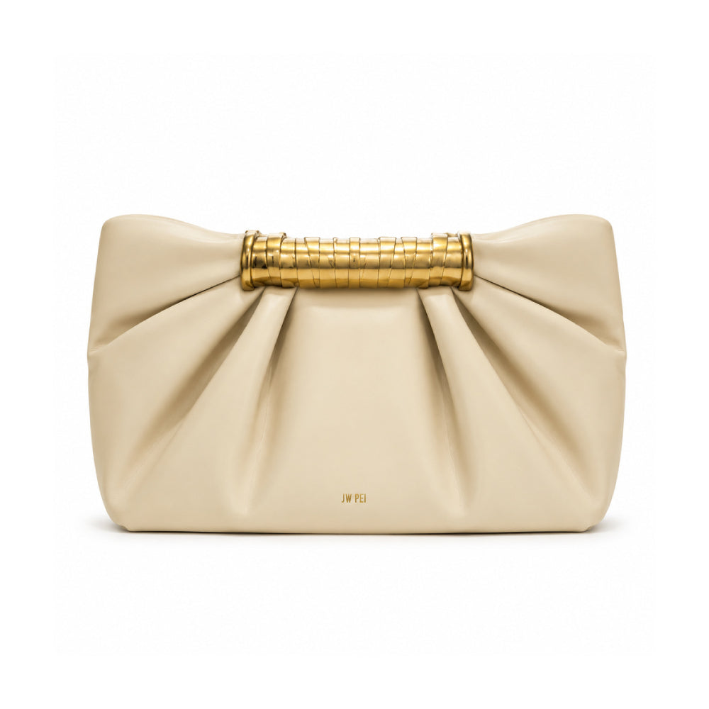 JW PEI Leia Metal Handle Top Handle Bag In Beige