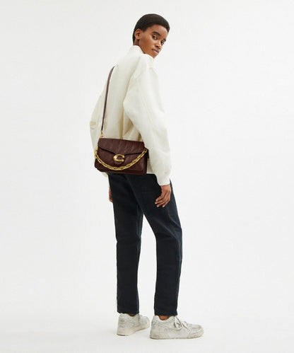 Coach Chain Tabby Shoulder Bag With Quilting in maple