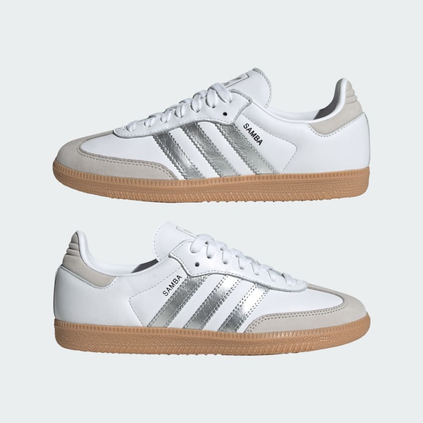 ADIDAS SAMBA OG SHOES IN WHITE METALIC