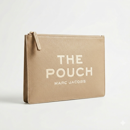 Marc Jacobs The Large Leather Clutch in beige