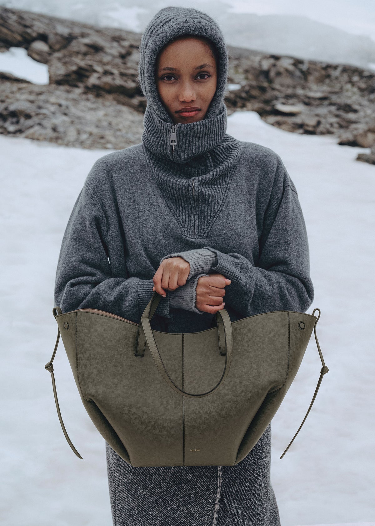 Polene Cyme edition textured smokey green