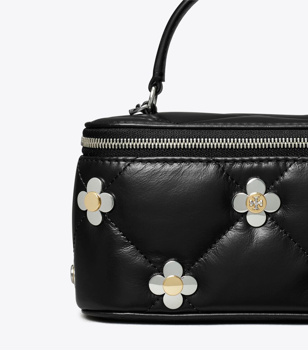 TORY BURCH KIRA DIAMOND QUILT CLOVER COSMETIC BAG
