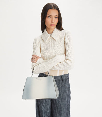 Tory Burch Eleanor lizard satchel in blanc