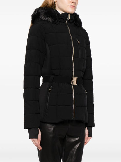Michael Kors Faux Fur Stand Collar Hooded Puffer Jacket medium size