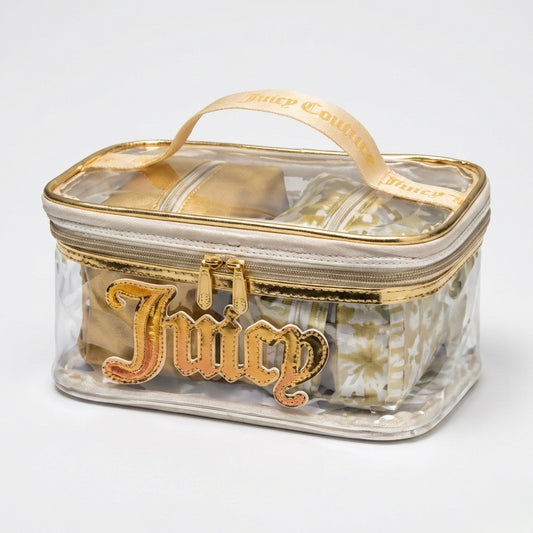 Juicy couture transparent gold makeup pouch