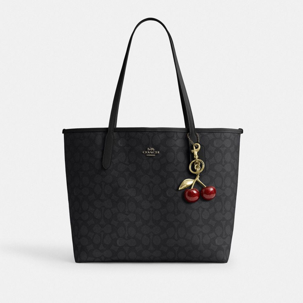 Coach City Tote Bag In Signature Canvas in gunmetal