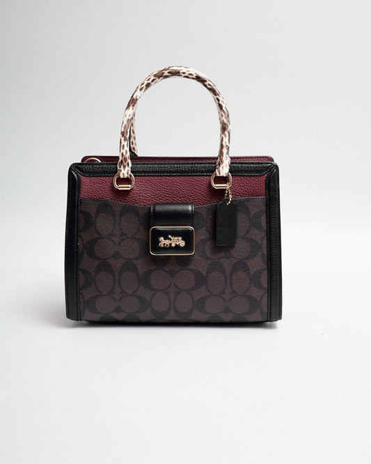COACH GRACE MONOGRAM X PLUM MINI TOTE BAG