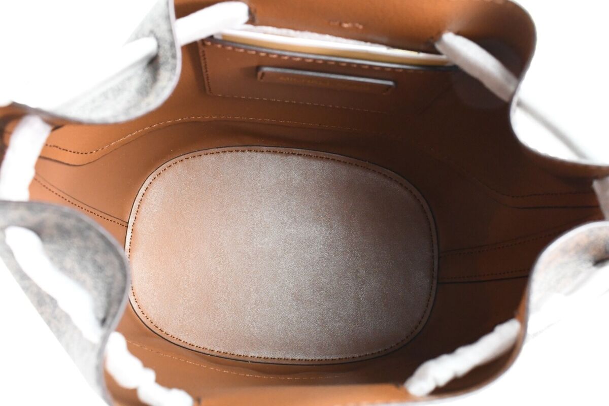 Michael Kors Reed Medium Leather Bucket Signature Crossbody Bag MK