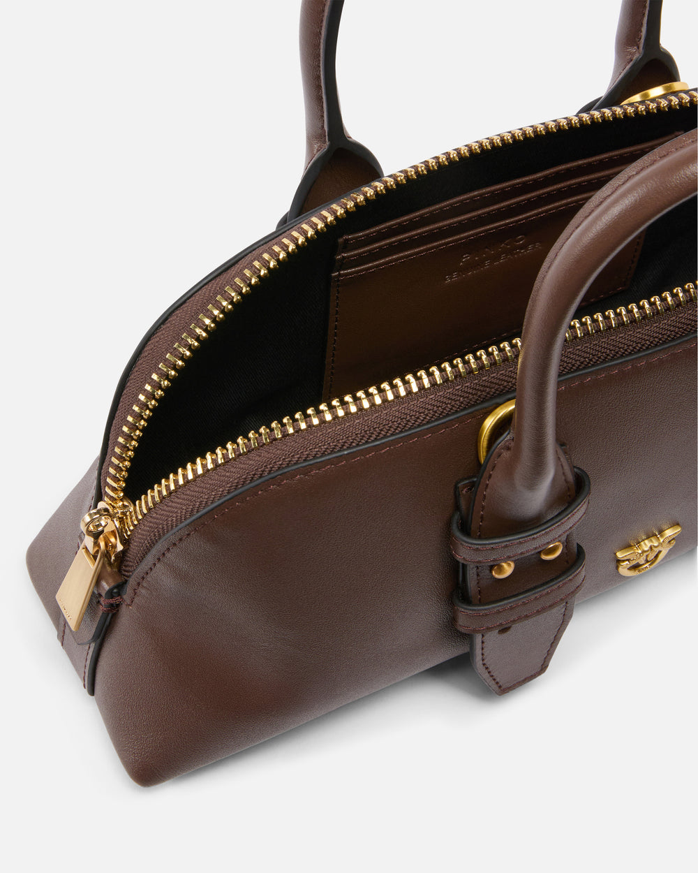 Pinko Escape Small Leather Bag in Brown